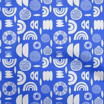 oneOone Хлопковая гибкая ткань среднего синего цвета с абстрактным шитьем для поделок, принты на ткани в ярдах, 40 дюймов 42 Inch Wide - Viscose Chiffon средний синий