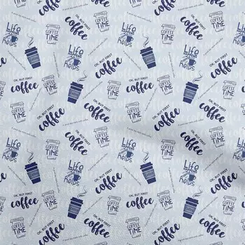 OneOone Хлопковая гибкая ткань среднего синего цвета, ткань для шитья с текстом во дворе, принадлежности для шитья одежды своими руками, 40 дюймов 42 Inch Wide - Viscose Chiffon средний синий