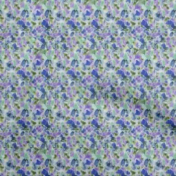 OneOone Хлопковая гибкая ткань среднего синего цвета с абстрактным акварельным цветочным шитьем, ткань для шитья во дворе с принтом, принадлежности для шитья одежды своими руками, 40 дюймов 42 Inch Wide - Viscose Chiffon средний синий