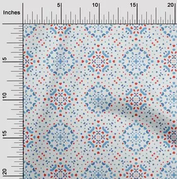 OneOone Хлопковая гибкая ткань среднего синего цвета в горошек | Материал для шитья с геометрическим принтом в форме сердца и форм Ткань с принтом в ярдах 40 дюймов 42 Inch Wide - Viscose Chiffon фиолетовый