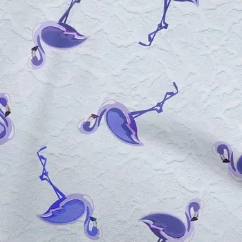 OneOone Хлопковая гибкая ткань среднего синего цвета, тропическая птица-фламинго с текстурой, одежда своими руками, стеганая ткань, ткань с принтом, 40 дюймов в ярдах 42 Inch Wide - Viscose Chiffon средний синий