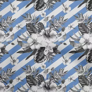 oneOone Хлопковая гибкая ткань среднего синего цвета, акварель, цветочные швейные ремесленные проекты, принты на ткани в ярдах, 40 дюймов 42 Inch Wide - Viscose Chiffon средний синий