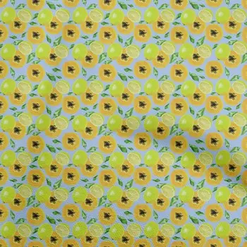 oneOone Хлопковая гибкая ткань светло-синего цвета2. Фрукты. Швейные поделки. Принты на ткани в ярдах, 40 дюймов. 42 Inch Wide - Viscose Chiffon светло-синий