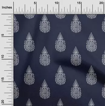oneOone Хлопковая гибкая ткань Ткань с блочным принтом пейсли шириной 1 ярд 40 дюймов 42 Inch - Viscose Chiffon ягодный