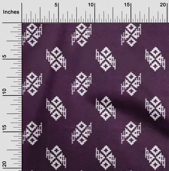 OneOone Хлопковая гибкая ткань Ткань с геометрическим принтом Касури в ярдах 40 дюймов 42 Inch - Viscose Chiffon темно-синий