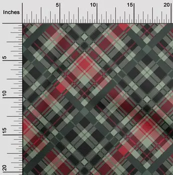 OneOone Хлопковая гибкая ткань в клетку тартан с декором в клетку с принтом BTY 40 дюймов 42 Inch Wide - Viscose Chiffon оливковое зеленый