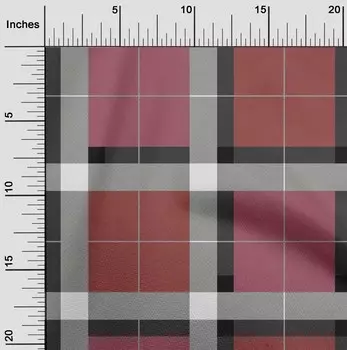 OneOone Хлопковая гибкая ткань в клетку тартан с декором в клетку с принтом BTY 40 дюймов 42 Inch Wide - Viscose Chiffon красный