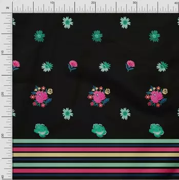 oneOone Хлопковая гибкая ткань в полоску и с цветочным принтом, 40 дюймов в ярдах 42 Inch Wide - Viscose Chiffon сарай красный