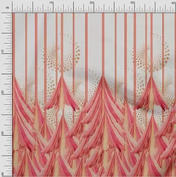 oneOone Хлопковая гибкая ткань в полоску и с цветочным принтом, 1 ярд, 40 дюймов 42 Inch Wide - Viscose Chiffon cerise розовый