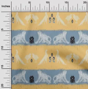 oneOone Хлопковая гибкая ткань в полоску | Ткань с принтом Bird & Monkey Ikat BTY 40 дюймов 42 Inch Wide - Viscose Chiffon коричневый