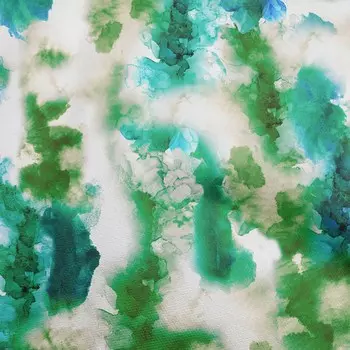 oneOone хлопковая гибкая зеленая ткань, акварельная швейная ткань с принтом во дворе, одежда для рукоделия, швейные принадлежности, 40 дюймов 42 Inch Wide - Viscose Chiffon зелёный