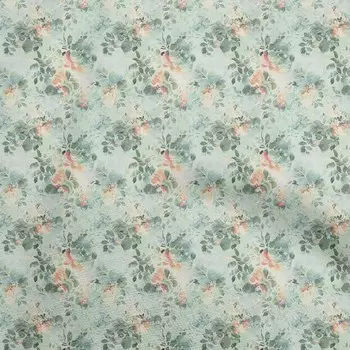 oneOone Хлопковая гибкая зеленая ткань Акварельные цветочные швейные ремесленные проекты Тканевые принты в ярдах 40 дюймов 42 Inch Wide - Viscose Chiffon зелёный