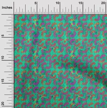 OneOone Хлопковая гибкая зеленая ткань, батик, ремесленные проекты, декоративная ткань с принтом во дворе, 40 дюймов 42 Inch Wide - Viscose Chiffon зелёный