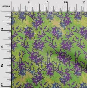 OneOone Хлопковая гибкая зеленая ткань, батик, ремесленные проекты, декоративная ткань с принтом во дворе, 40 дюймов 42 Inch Wide - Viscose Chiffon тил синий