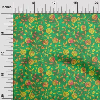 OneOone Хлопковая гибкая зеленая ткань для шитья батика, ткань во дворе с принтом, принадлежности для шитья одежды своими руками, 40 дюймов 42 Inch Wide - Viscose Chiffon зелёный