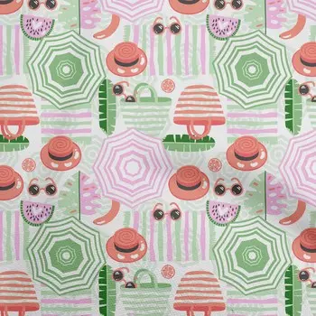 oneOone Хлопковая гибкая зеленая ткань Материал пляжного платья Ткань с принтом Ткань в ярдах 40 дюймов 42 Inch Wide - Viscose Chiffon коричневый