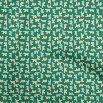 oneOone Хлопковая гибкая зеленая ткань Платье с животными Материал ткани Ткань с принтом в ярдах 40 дюймов 42 Inch Wide - Viscose Chiffon серый