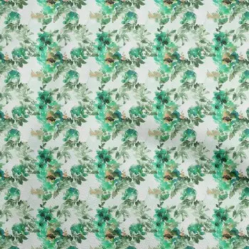 OneOone Хлопковая гибкая зеленая ткань с абстрактным акварельным цветочным шитьем, ремесленные проекты, принты на ткани в ярдах, 40 дюймов 42 Inch Wide - Viscose Chiffon серый