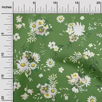 oneOone хлопковая гибкая зеленая ткань с цветочным принтом, сделай сам, одежда, стеганая ткань, ткань с принтом, 40 дюймов в ярдах 42 Inch Wide - Viscose Chiffon зелёный