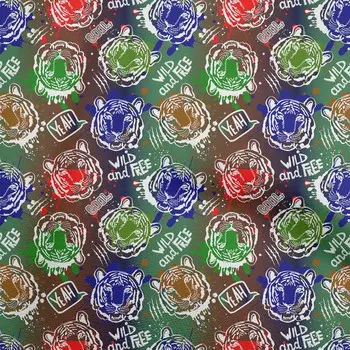 OneOone Хлопковая гибкая зеленая ткань с красочными животными, принадлежности для лоскутного шитья, ткань для шитья с принтом во дворе, 40 дюймов 42 Inch Wide - Viscose Chiffon коричневый