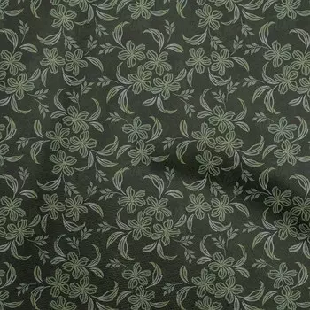 OneOone Хлопковая гибкая зеленая ткань с точечным цветочным шитьем, ткань с принтом в ярдах, 40 дюймов 42 Inch Wide - Viscose Chiffon серый