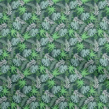 OneOone Хлопковая гибкая зеленая ткань с тропическими листьями, ремесленные проекты, декоративная ткань с принтом во дворе, 40 дюймов 42 Inch Wide - Viscose Chiffon светло-коричневого
