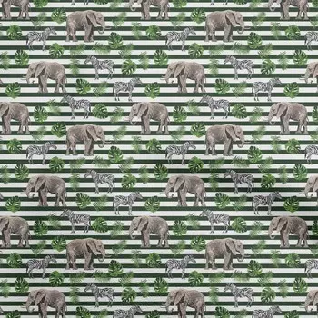 oneOone хлопковая гибкая зеленая ткань ткань с тропическими животными для шитья ремесленная ткань с принтом в ярдах 40 дюймов 42 Inch Wide - Viscose Chiffon коричневый