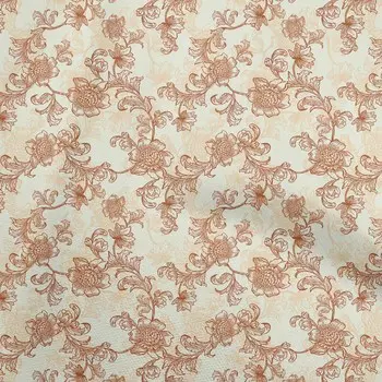 OneOone Хлопковая поплин Бежевая ткань Азиатский цветочный материал для платья Ткань с принтом Ткань в ярдах 42 дюйма 42 Inch Wide - Viscose Chiffon светло-фиолетовый