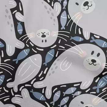 OneOone Хлопковая поплин черная ткань Kawai DIY Одежда Лоскутная ткань Ткань с принтом в ярдах 42 дюйма 42 Inch Wide - Cotton Cambric чёрный