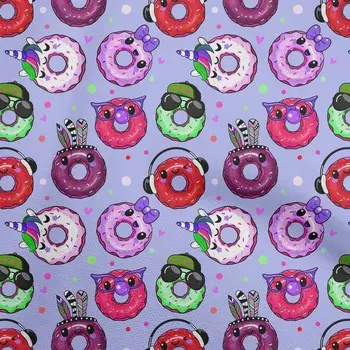 OneOone Хлопковая поплин Голубовато-фиолетовая ткань Каваи Материал платья Ткань с принтом Ткань в ярдах 42 дюйма 42 Inch Wide - Cotton Cambric розовый