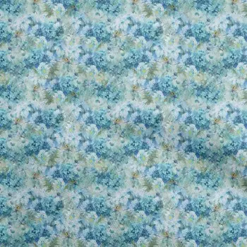 OneOone Хлопковая поплин средней синей ткани с абстрактным цветочным шитьем, ткань для шитья во дворе с принтом, принадлежности для шитья одежды своими руками, 42 дюйма 42 Inch Wide - Viscose Chiffon средний синий