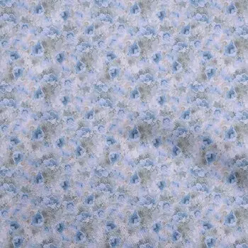 OneOone Хлопковая поплин светло-голубая ткань с абстрактным цветочным шитьем, ткань для шитья во дворе с принтом, принадлежности для шитья одежды своими руками, 42 дюйма 42 Inch Wide - Viscose Chiffon светло-синий