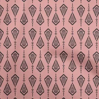 OneOone Хлопковая поплин темно-персиковая ткань Азиатская блочная ткань с цветочным принтом для шитья Ткань для рукоделия с принтом во дворе 42 дюйма 42 Inch Wide - Viscose Chiffon глубоко персикового