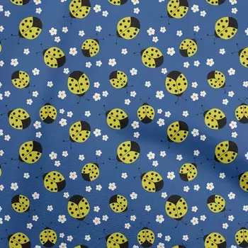 OneOone Хлопковая поплин темно-синяя ткань с птицами и божьими коровками, принадлежности для шитья с принтом, ткань во дворе, 42 дюйма 42 Inch Wide - Viscose Chiffon темно-зеленого