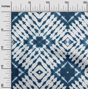 OneOone Хлопковая поплин темно-синяя ткань с геометрическим рисунком Шибори принадлежности для квилтинга ткань для шитья с принтом во дворе 42 дюйма 42 Inch Wide - Viscose Chiffon темно-синий