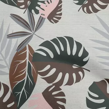 OneOone Хлопковая поплиновая коричневая ткань с тропическими листьями, швейный материал, ткань с принтом в ярдах, 42 дюйма 42 Inch Wide - Viscose Chiffon коричневый