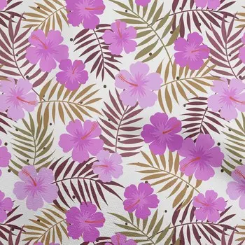 OneOone Хлопковая поплиновая ткань цвета фуксии розового цвета с тропическими листьями, принадлежности для квилтинга, ткань для шитья с принтом во дворе, 42 дюйма 42 Inch Wide - Viscose Chiffon розовый