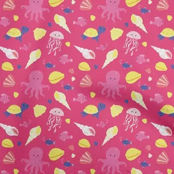 OneOone Хлопковая поплиновая ткань цвета фуксии розового цвета Kawai Швейные поделки с принтами на ткани в ярдах 42 дюйма 42 Inch Wide - Cotton Cambric розовый