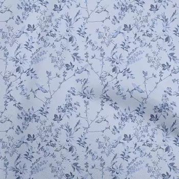 OneOone Хлопковая поплиновая ткань пыльно-синего цвета, тропическая ткань для поделок, декор, ткань с принтом во дворе, 42 дюйма 42 Inch Wide - Viscose Chiffon синий