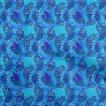 OneOone Хлопковая поплиновая ткань среднего синего цвета с абстрактными иллюстрациями, принадлежности для квилтинга, ткань для шитья с принтом во дворе, 42 дюйма 42 Inch Wide - Viscose Chiffon розовый