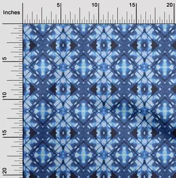 oneOone хлопковая поплиновая ткань средней синей геометрической формы шибори швейные ремесленные проекты принты на ткани в ярдах 42 дюйма 42 Inch Wide - Viscose Chiffon средний синий