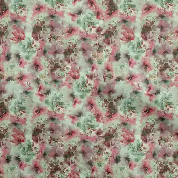 OneOone Хлопковая поплиновая зеленая ткань с абстрактным цветочным шитьем Ремесленные проекты Тканевые принты в ярдах 42 дюйма 42 Inch Wide - Viscose Chiffon красный