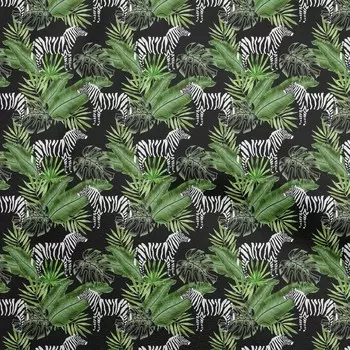 oneOone Хлопковая поплиновая зеленая ткань с тропическими абстрактными листьями и животными Материал платья Ткань с принтом Ткань в ярдах 42 дюйма 42 Inch Wide - Viscose Chiffon фиолетовый