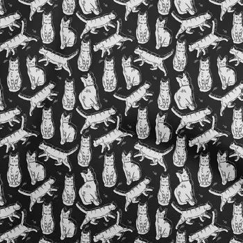 OneOone Хлопковый батист Черный материал для шитья собак Ткань с принтом в ярдах 42 дюйма 42 Inch Wide - Viscose Chiffon чёрный