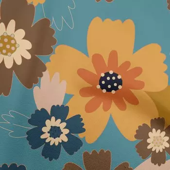 oneOone Хлопковый батист Темно-бирюзово-зеленая ткань с цветочным принтом - смелые цветочные бесшовные швейные проекты для поделок Тканевые принты в ярдах 42 дюйма 42 Inch Wide - Viscose Chiffon тил зеленый