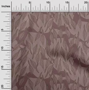 OneOone Хлопковый батист Темно-розово-коричневый Ткань с листьями Материал платья Ткань с принтом Ткань в ярдах 42 дюйма 42 Inch Wide - Viscose Chiffon ярко-розовый