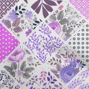 OneOone Хлопковый батист Темно-синяя ткань с цветочным принтом Материал платья Ткань с принтом Ткань в ярдах 42 дюйма 42 Inch Wide - Viscose Chiffon темно-синий