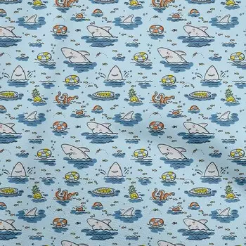 OneOone Хлопковый поплин Голубая ткань Пляжный швейный материал Ткань с принтом в ярдах 42 дюйма 42 Inch Wide - Viscose Chiffon средний фиолетовый