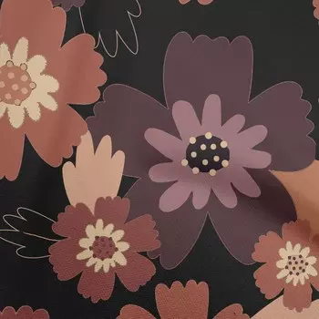 OneOone хлопок батист черная ткань с цветочным принтом - смелая цветочная бесшовная швейная ткань во дворе с принтом, принадлежности для шитья одежды своими руками, 42 дюйма 42 Inch Wide - Viscose Chiffon чёрный