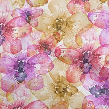 OneOone хлопок батист красная ткань акварель цветочные лоскутные принадлежности ткань для шитья с принтом во дворе 42 дюйма 42 Inch Wide - Viscose Chiffon красный